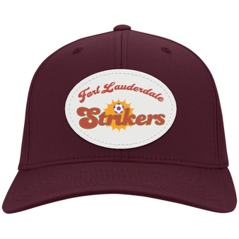 Fort Lauderdale Strikers cap cotton twill with vegan patch of NASL Soccer Team Logo in color Maroon