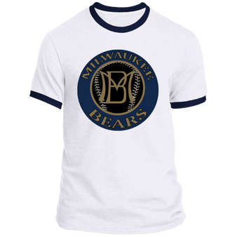 Milwaukee Bears T-shirt Ringer Negro League Baseball color White/Black