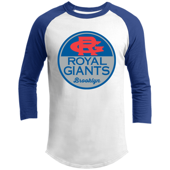 Brooklyn Royal Giants Raglan Tee Shirt color White/Royal Blue