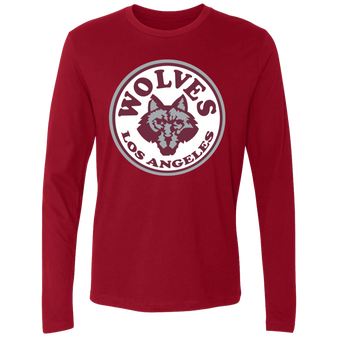 Los Angeles Wolves Long Sleeve Shirt NASL Soccer color Cardinal Red