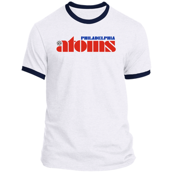 Philadelphia Atoms T-shirt Ringer NASL Soccer color White/Navy