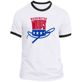 Washington Whips T-shirt Ringer NASL Soccer color White/Navy
