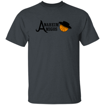 Anaheim Amigos T-shirt Classic ABA Basketball color Dark Heather Grey