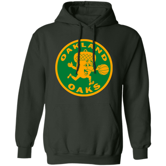 Oakland Oaks Hoodie Pullover Classic ABA Basketball color Forest Green