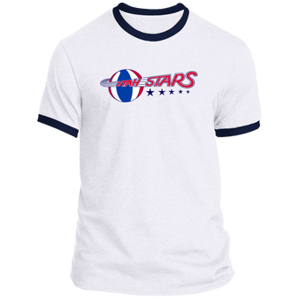 Utah Stars T-shirt Rarified Ringer ABA Basketball color White/Navy