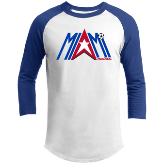 Miami Americans Raglan Shirt Franchise ASL Soccer color White/Royal Blue