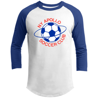New York Apollo Raglan Shirt Franchise ASL Soccer color White/Royal Blue