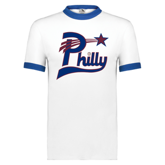 Philadelphia Stars T-shirt Ringer Negro League Baseball color White/Royal Blue