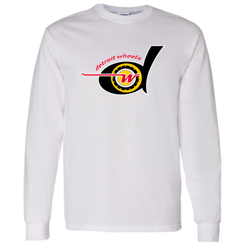 Detroit Wheels Long Sleeve Shirt Classic WFL Football Team color White