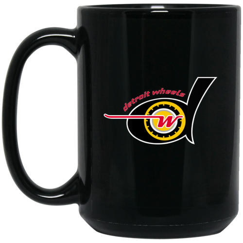 Detroit Wheels Mug 15 oz. Black Glossy Ceramic WFL Football Team