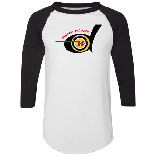 Detroit Wheels Raglan Shirt Colorblock WFL Football Team color White/Black