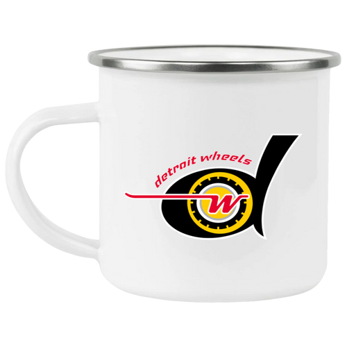 Detroit Wheels Camping Mug 12 oz. Enamel WFL Football Team