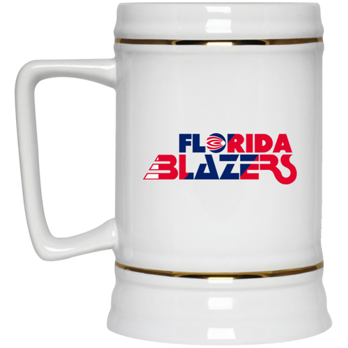 Florida Blazers Beer Stein 22 oz. White Ceramic WFL Football Team