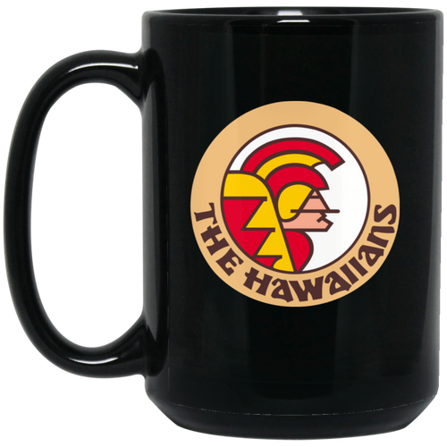 Hawaii Hawaiians Mug 15 oz. Black Glossy Ceramic WFL Football Team
