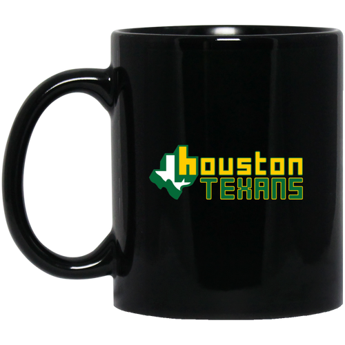 Houston Texans Mug 11 oz. Black Glossy Ceramic WFL Football Team