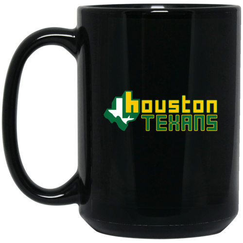 Houston Texans Mug 15 oz. Black Glossy Ceramic WFL Football Team
