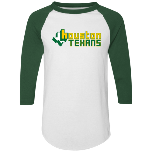 Houston Texans Raglan Shirt Colorblock WFL Football Team color White/Dark Green