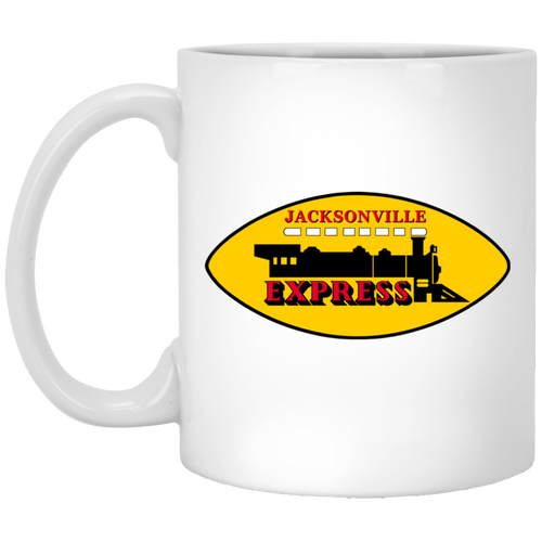Jacksonville Express Mug 11 oz. White Glossy Ceramic WFL Football Team
