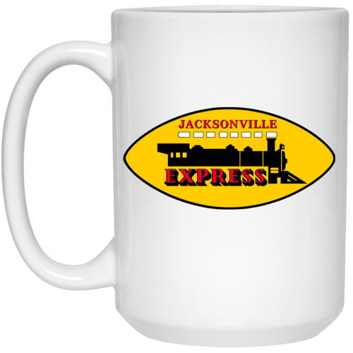 Jacksonville Express Mug 15 oz. White Glossy Ceramic WFL Football Team