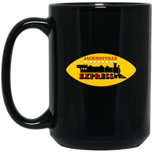 Jacksonville Express Mug 15 oz. Black Glossy Ceramic WFL Football Team