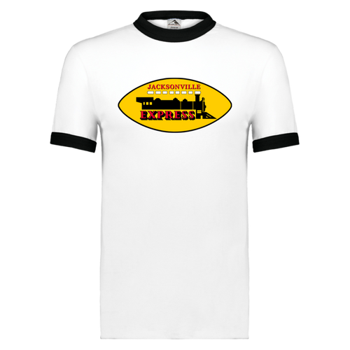 Jacksonville Express Ringer T-shirt WFL Football Team color White/Black