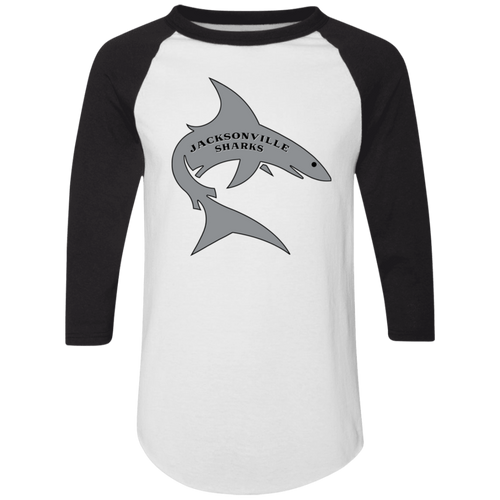 Jacksonville Sharks Raglan Shirt Colorblock WFL Football Team color White/Black