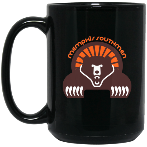 Memphis Southmen Mug 15 oz. Black Glossy Ceramic WFL Football Team