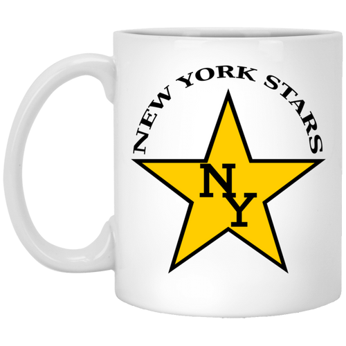 New York Stars Mug 11 oz. White Glossy Ceramic WFL Football Team