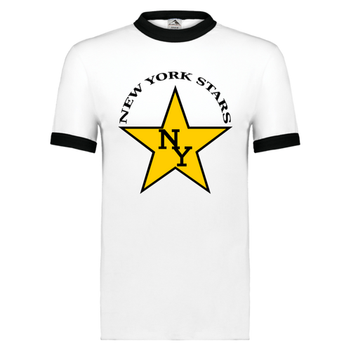 New York Stars Ringer T-shirt WFL Football Team color White/Black