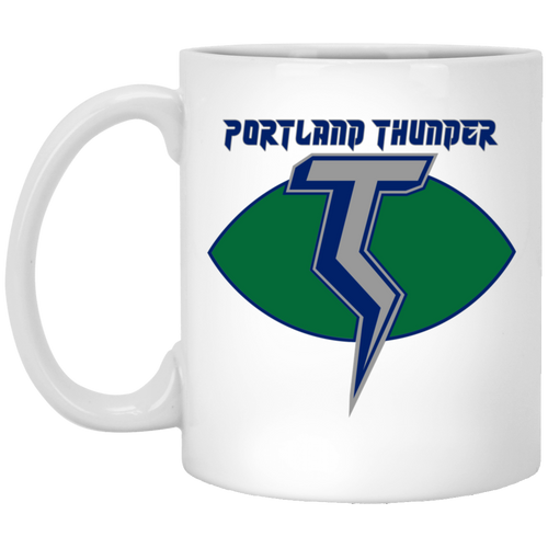 Portland Thunder Mug 11 oz. White Glossy Ceramic WFL Football Team