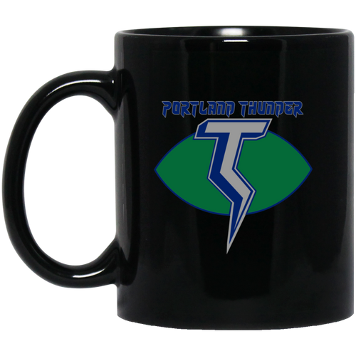 Portland Thunder Mug 11 oz. Black Glossy Ceramic WFL Football Team