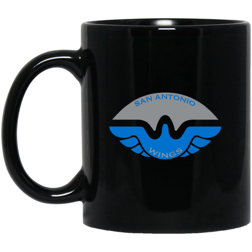 San Antonio Wings Mug 11 oz. Black Glossy Ceramic WFL Football Team