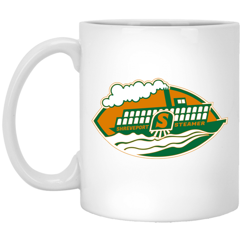 Shreveport Steamer Mug 11 oz. White Glossy Ceramic WFL Football Team