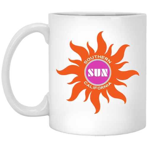 Southern California Sun Mug 11 oz. White Glossy Ceramic WFL Football Team