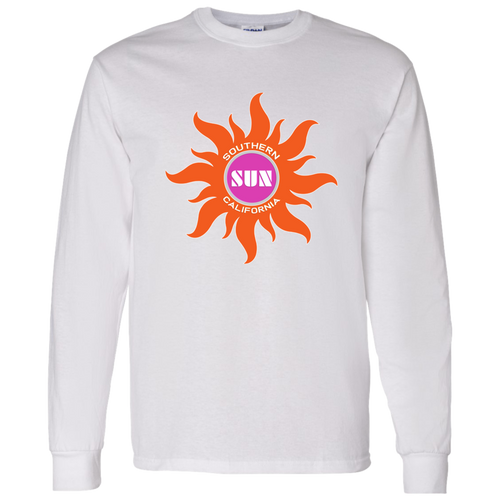 Southern California Sun Long Sleeve Shirt Classic WFL Football Team color White