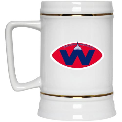 Washington Ambassadors Beer Stein 22 oz. White Ceramic WFL Football Team