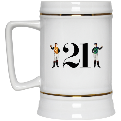 21 Club White Ceramic Beer Stein New York City Nightclub Merch