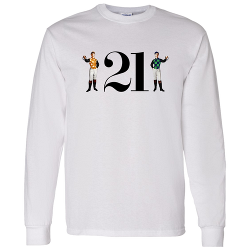 21 Club Long Sleeve Shirt Classic New York City Nightclub color White