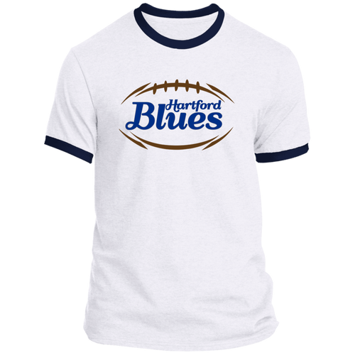 Hartford Blues Ringer T-shirt Cotton NFL Football Team color White/Royal Blue