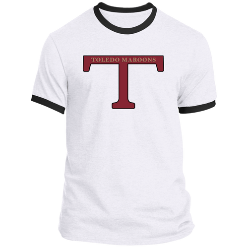 Toledo Maroons Ringer T-shirt Cotton NFL Football Team color White/Black