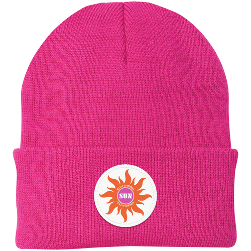 Southern California Sun Knit Beanie WFL Football Team Headwear color Neon Pink