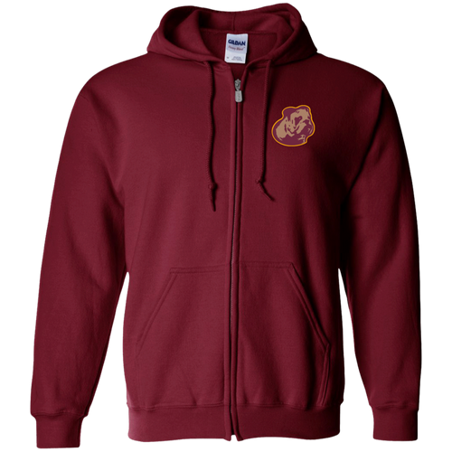 Boston Bulldogs Full Zip Hoodie NFL Football Team color Maroon