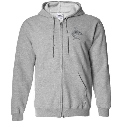 Jacksonville Sharks Full Zip Hoodie WFL Football Team color Sport Grey