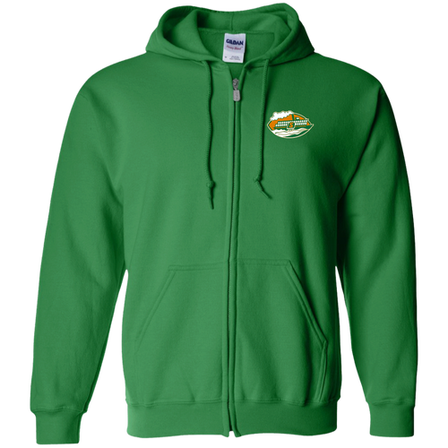Shreveport Steamer Full Zip Hoodie WFL Football Team color Irish Green
