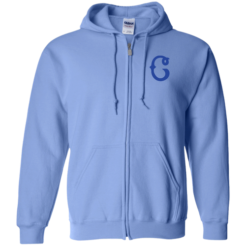 Columbus Blue Birds Full Zip Hoodie Negro Leagues Baseball Team color Carolina Blue