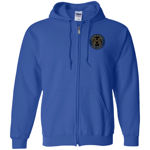 Milwaukee Bears Full Zip Hoodie Negro Leagues Baseball Team color Royal Blue