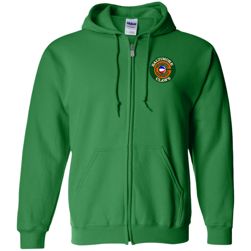 Baltimore Claws Full Zip Hoodie ABA Basketball Team color Irish Green