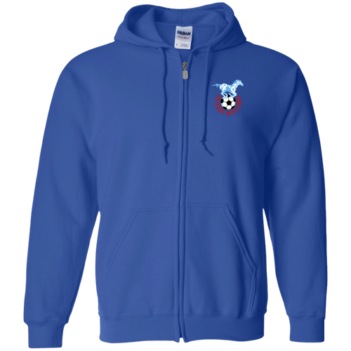 Chicago Mustangs Full Zip Hoodie NASL Soccer Team color Royal Blue