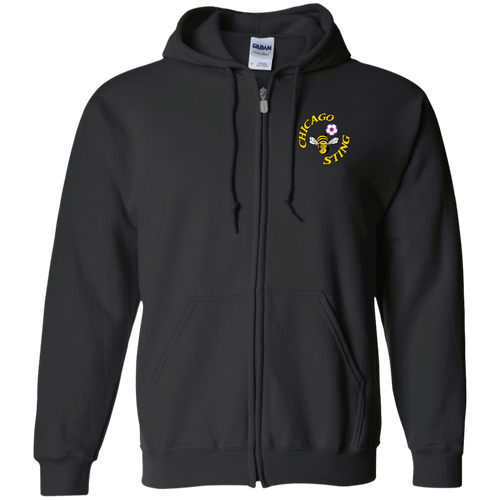 Chicago Sting Full Zip Hoodie NASL Soccer Team color Black