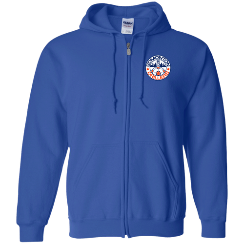 Edmonton Drillers Full Zip Hoodie NASL Soccer Team color Royal Blue
